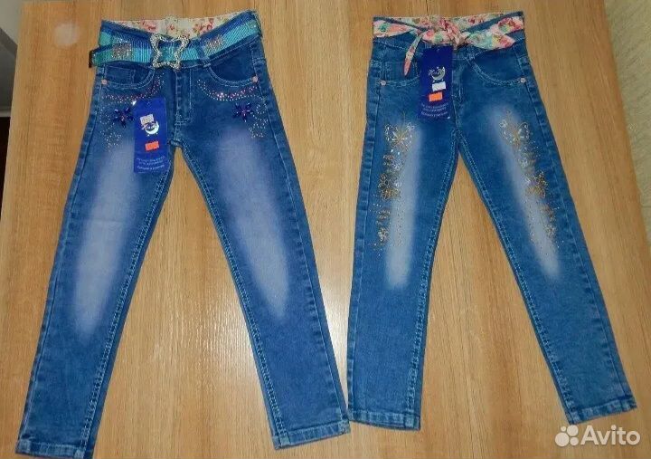 За Двое. Новые. Джинсы на девочку 5-7 лет