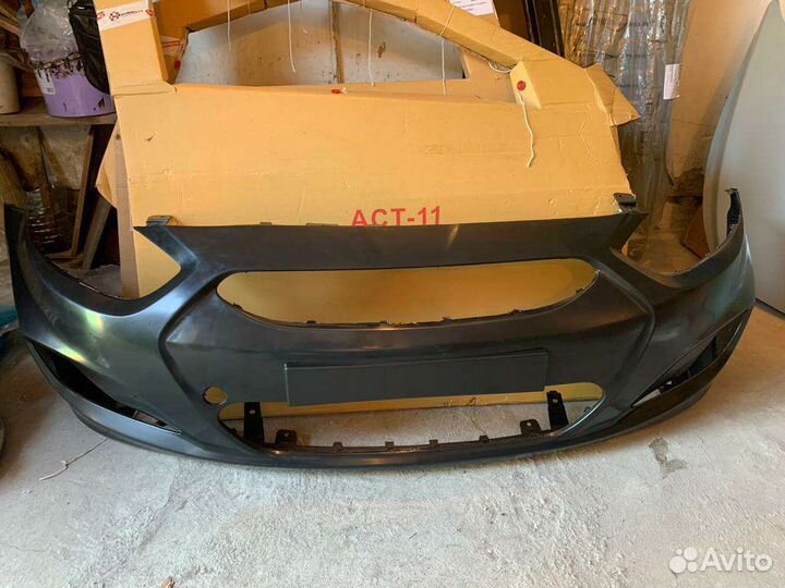 Передний бампер hyundai Солярис 2011-2014 год