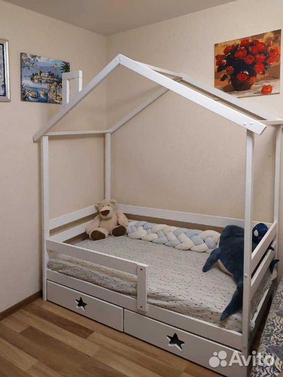 Кроватка MY place с бортикомТеремок детская из нат