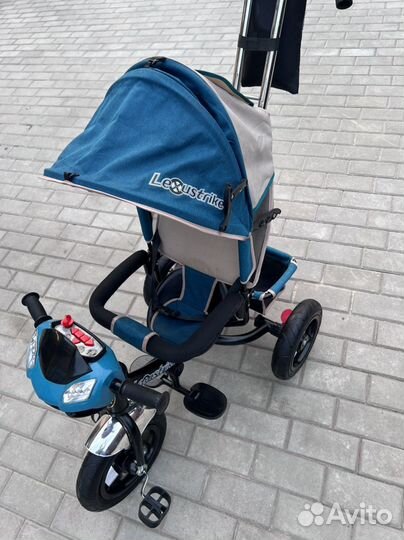 Детский трехколесный велосипед с ручкой