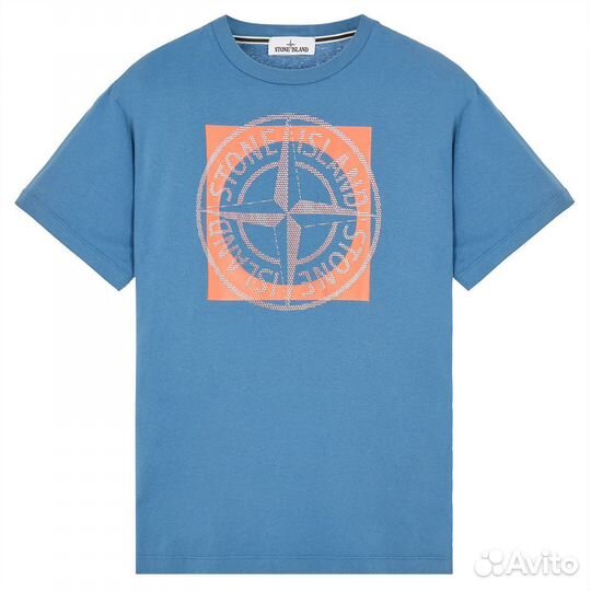 Футболка stone island tricromia TWO 2NS93 blue