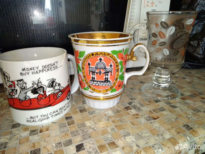 Кружки столовые, декор, символы городов, ассорти