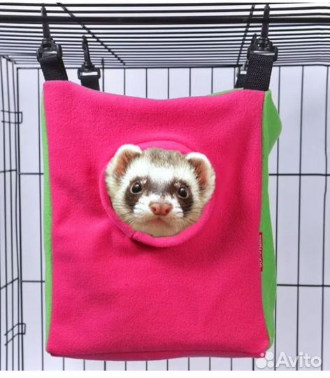 Домик и тоннель тройной для хорька из флиса