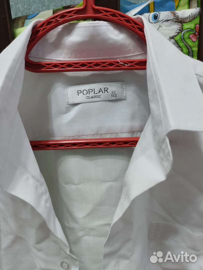 Рубашка белая на мальчика 140