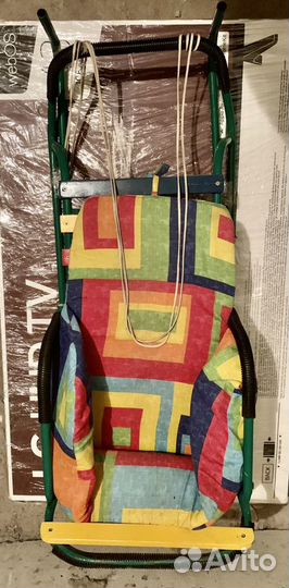 Санки детские с матрасом и ручкой для катания