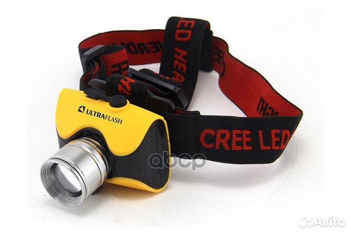 Фонарь налобный аккумуляторный 220В, желтый, CR