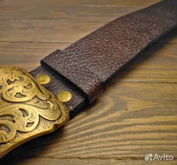 Ремень из толстой натуральной кожи