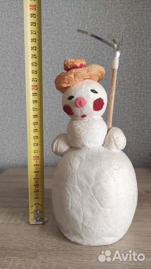 Ватная игрушка Снеговик. СССР