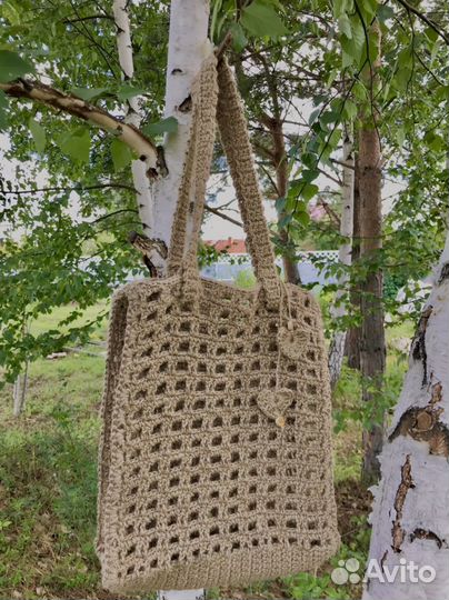 Корзина из джута, салфетки, коврик, авоська