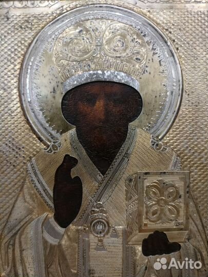 Икона Николай Чудотворец серебро 84 проба