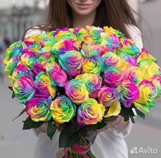 Радужные розы Букеты с доставкой