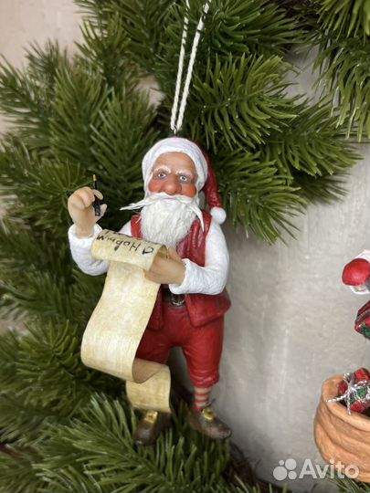 Елочные игрушки из ваты (мини дед мороз)