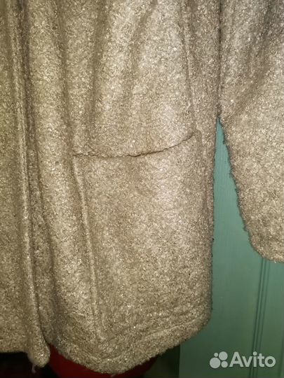 Пальто женское, светлое, букле, Италия, 48-50