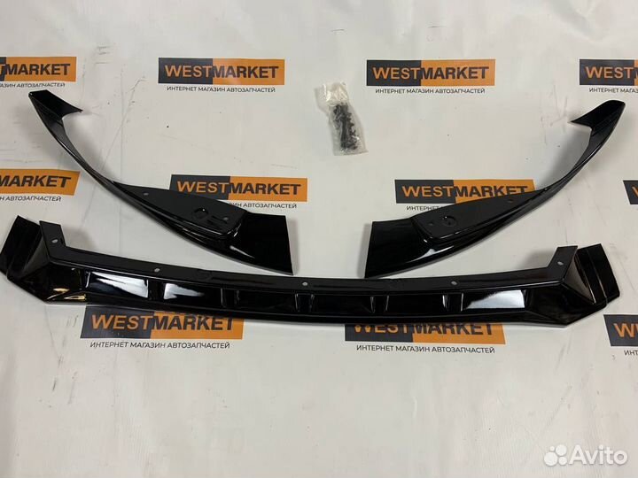 Сплиттер (губа) Лада Гранта Спорт барс Черный лак