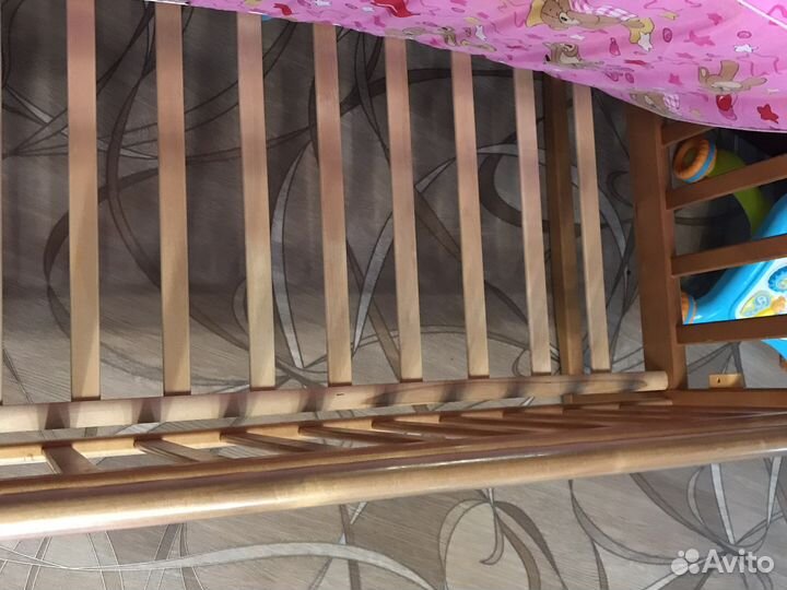 Кроватка детская с матрасом удлинённая