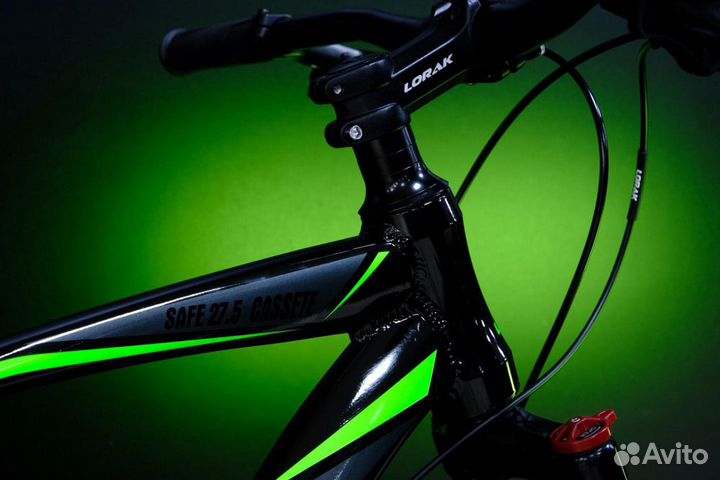 Велосипед алюминиевый 27,5 черный зеленый