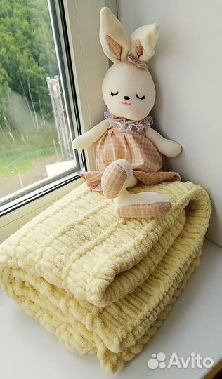 Плед детский вязаный / Плюшевый плед ручной работы