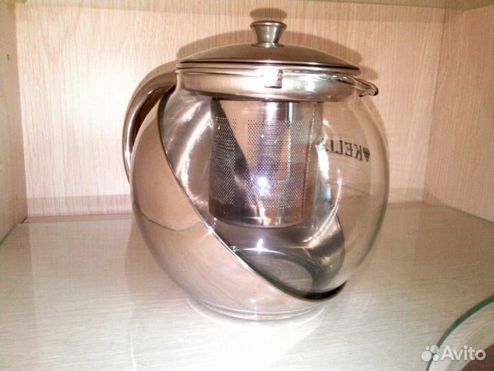 Чайник заварочный Хром/Стекло