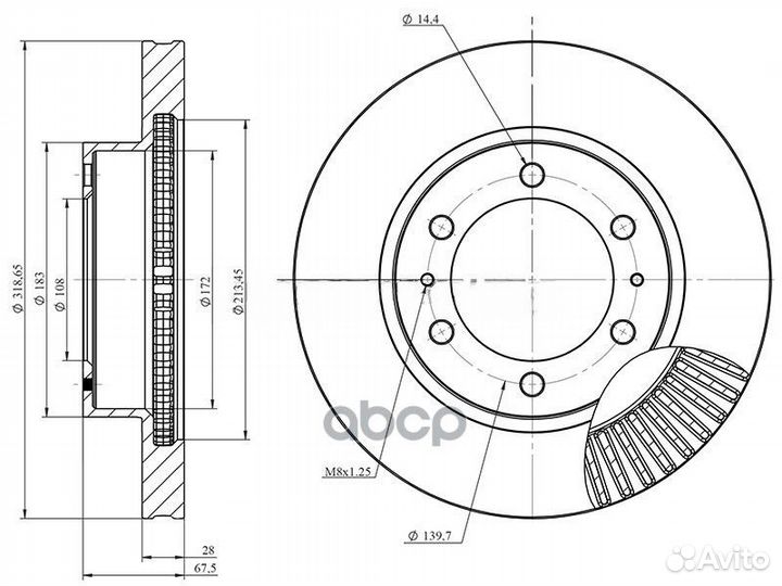Диск тормозной (Спереди) Toyota Hilux Pick Up 04