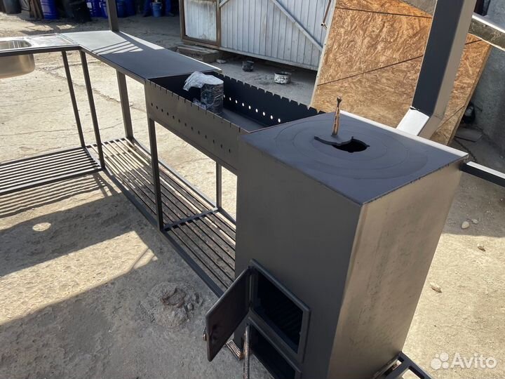 Мангал с крышей и печкой под казан + под тандыр