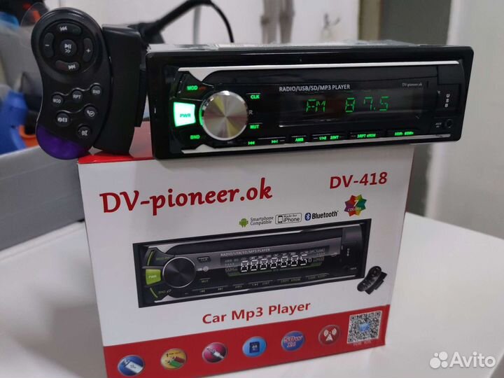 Магнитола DV-Pioneer.ok DV418, пульт на руль