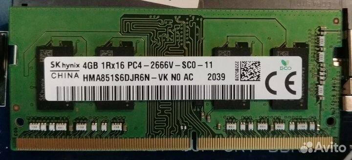 Sodimm ddr4 4gb Hynix 2666 оперативка для ноутбука