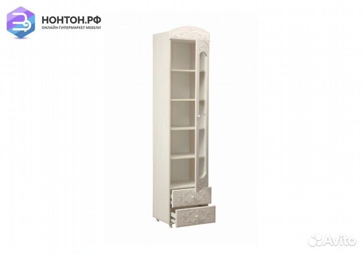 Витрина Каролина вудлайн кремовый / сандал белый