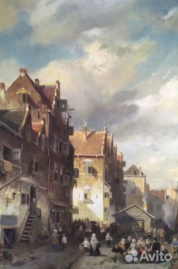 Картина маслом Каналы старого Амстердама 70х100 см