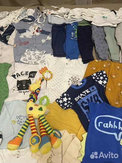 Детские вещи 56 62 68 на мальчика пакетом