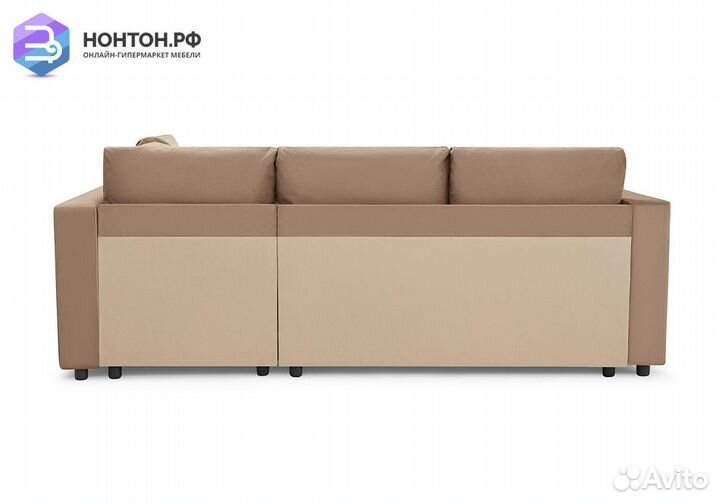 Диван угловой дельфин Мансберг лайт темно-бежевый