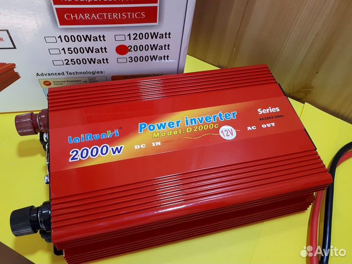 Инвертор напряжения LaiRun 24-220V 2000W