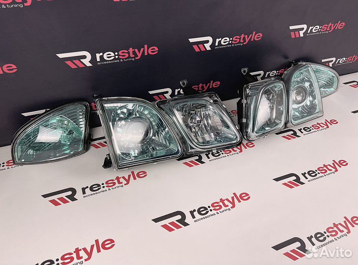 Фары Лексус LX470 Галоген Зеленые