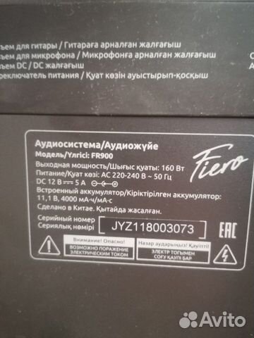 Портаудиосистема Fiero 160втКараоке Bluetoot