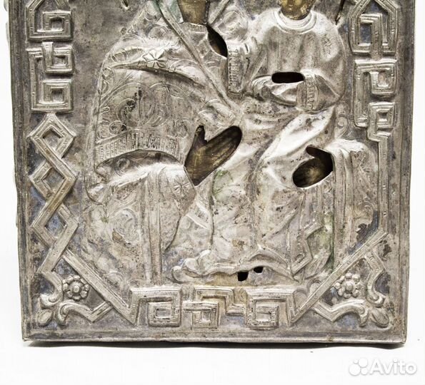 Икона Богородица,оклад серебро 98 гр, б/клейма, че