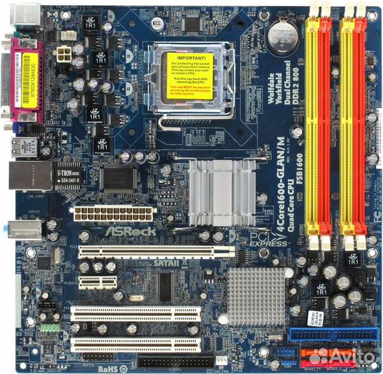 ASRock 4Core1600-glan/M socket 775, гарантия