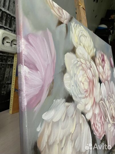 Картина маслом «Пионы»