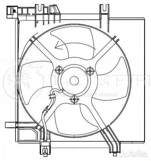 Электровентилятор радиатора основного (с кожухом)