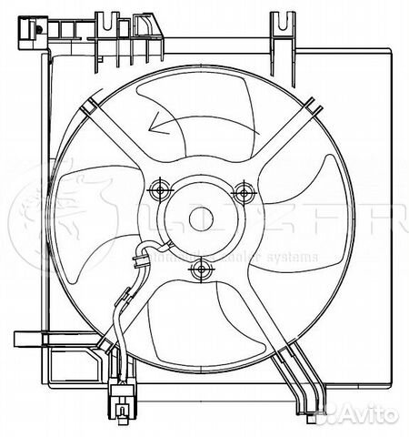 Электровентилятор радиатора основного (с кожухом)