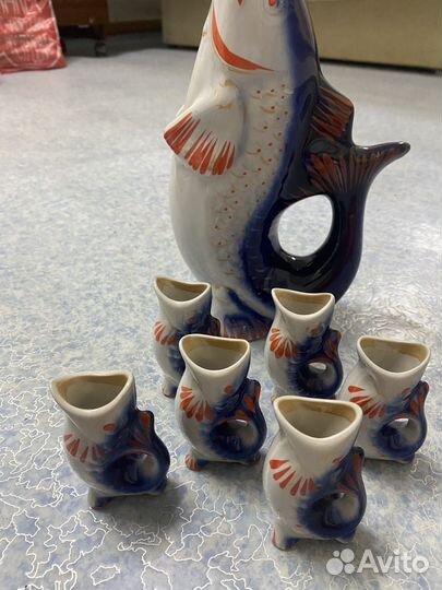 Набор для крепких напитков Рыба штоф и 6 стопок