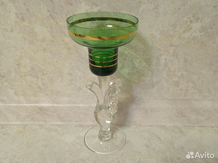 Подсвечник гусь хрустальный СССР