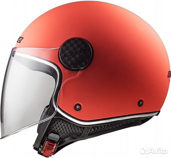 Motorcycle Мотошлем Jet Ls2 OF558 sphere LUX Solid Matt Orange + Smoked визор