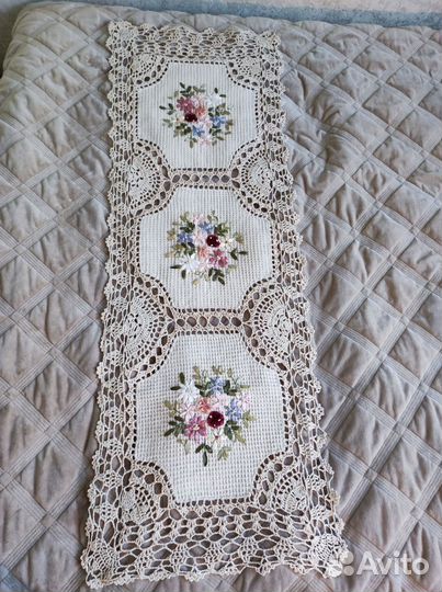 Дорожка 112*40, хлопок, вышивка