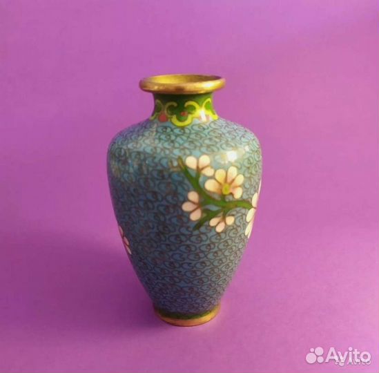 Ваза Китай Перегородчатая Эмаль Клуазоне Состояние