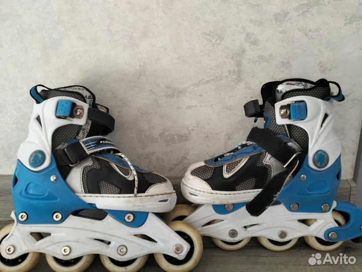 Роликовые коньки детские раздвижные размер 32 35