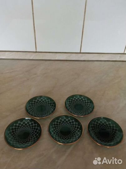 Пепельница, рыбница, блюдца хрусталь, стекло СССР