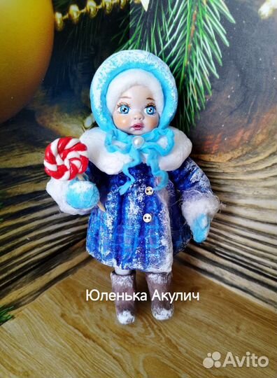 Ватные игрушки, девочка с леденцом