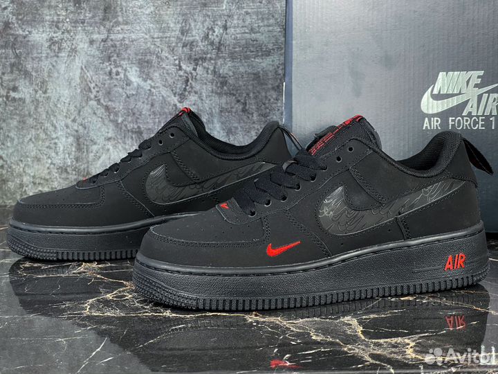 Nike Air Force 1 Low Multi-Swoosh Black Orange