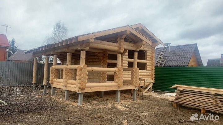 Оцилиндрованное бревно от производителя, срубы