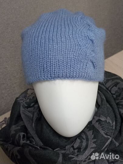 Новая вязанная шапка, двухслойная