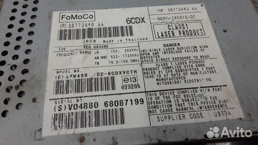 Магнитола volvo S80 2 (6AD17I401)